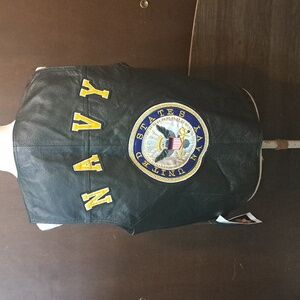 Leather usa navy vest